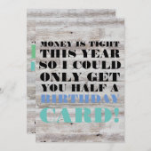 Geburtstagskarte - Geld ist dieses Jahr knapp (Vorne/Hinten)