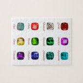Geburtstagskarte, Gemstones Diagramm, 12 Monate Puzzle (Horizontal)