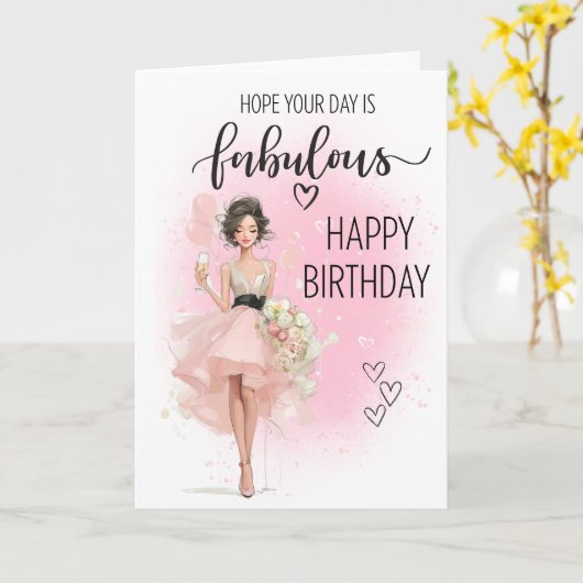 Geburtstagskarte Glamour Karte (Gelbe Blume)