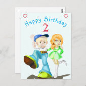 Geburtstagskarte glückliche Freunde - individuell Postkarte (Vorne/Hinten)