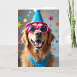 Geburtstagskarte Golden Dog Karte