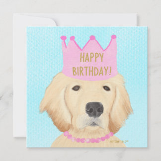 Geburtstagskarte Golden Retriever Prinzessin Mitteilungskarte