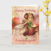 Geburtstagskarte Grandtochter mit Erdbeere & Kreta Karte (Gelbe Blume)