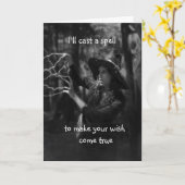 Geburtstagskarte Hexe Karte (Gelbe Blume)