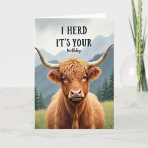 Geburtstagskarte Highland-Rind Karte