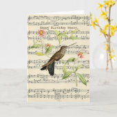 Geburtstagskarte Hummingbird Vintag Karte (Gelbe Blume)