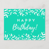 Geburtstagskarte in grün postkarte (Vorderseite)