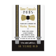 Geburtstagskarte Kapsel, Schwarz, Imitate Gold