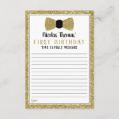 Geburtstagskarte Kapsel, Schwarz, Imitate Gold Begleitkarte (Rückseite)