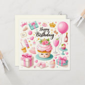 Geburtstagskarte Karte (Vorderseite/Rückseite Beispiel)