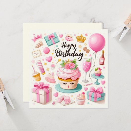 Geburtstagskarte Karte (Vorderseite/Rückseite Beispiel)