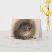 Geburtstagskarte - Katze in Sepia Karte (Gelbe Blume)