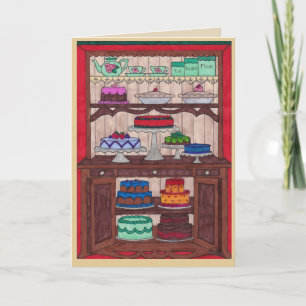 Geburtstagskarte - Kuchen im Schrank Karte