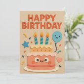 Geburtstagskarte lächeln (Stehend Vorderseite)