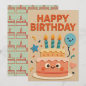 Geburtstagskarte lächeln (Vorne/Hinten)