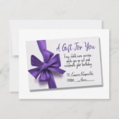 Geburtstagskarte Lila Bow Feiertagskarte (Vorderseite)