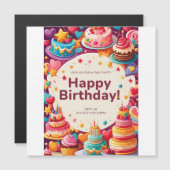 GEBURTSTAGSKARTE MAGNETEINLADUNG (Vorne/Hinten)