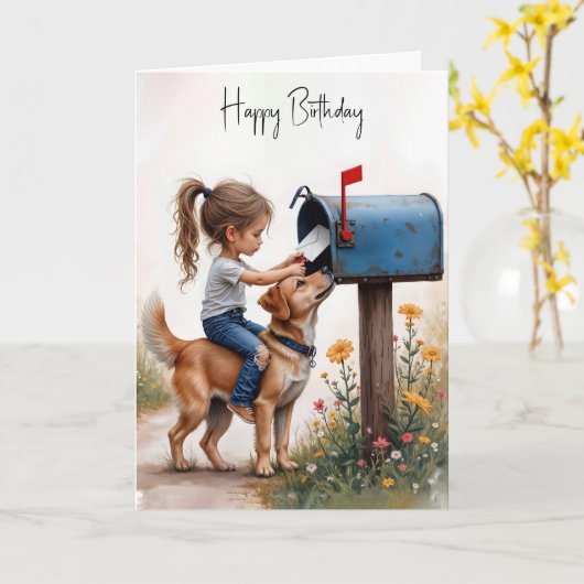 Geburtstagskarte Mailen einer Karte (Gelbe Blume)