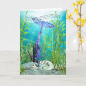 Geburtstagskarte - Meerjungfrau - Unterwasserwelt Karte (Gelbe Blume)