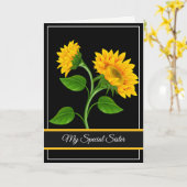 Geburtstagskarte - Meine SonderSchwester Karte (Gelbe Blume)