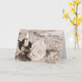 Geburtstagskarte mit antiker Rose Karte (Gelbe Blume)