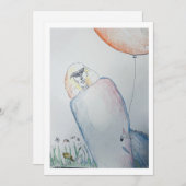 Geburtstagskarte mit Ballon Party! Einladung (Vorne/Hinten)