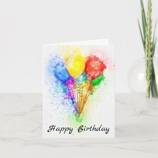 Geburtstagskarte mit Balloons Dankeskarte (Vorderseite)