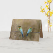 Geburtstagskarte mit Bienenfressern (Vögel) Karte (Gelbe Blume)
