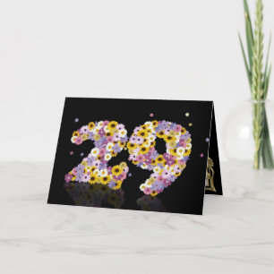 Geburtstagskarte mit Blumenbriefen Karte