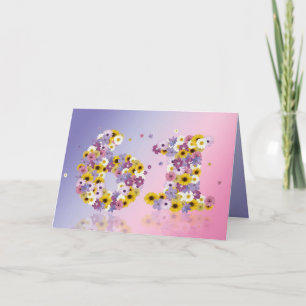 Geburtstagskarte mit Blumenbriefen Karte