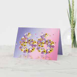 Geburtstagskarte mit Blumenbriefen Karte