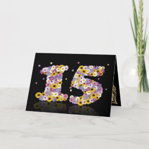 Geburtstagskarte mit Blumenbriefen Karte