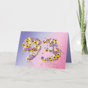 Geburtstagskarte mit Blumenbriefen Karte