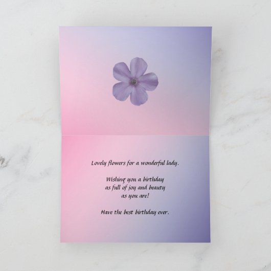 Geburtstagskarte mit Blumenbriefen Karte (Innenseite)