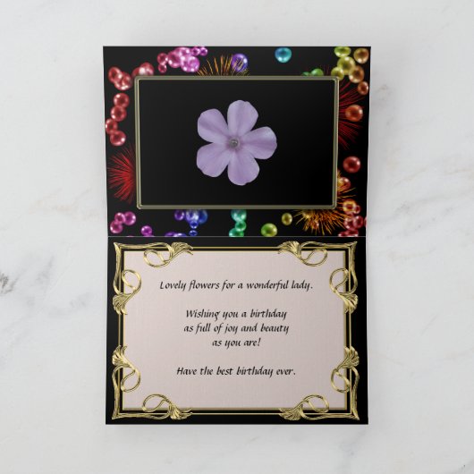 Geburtstagskarte mit Blumenbriefen Karte (Innenseite)