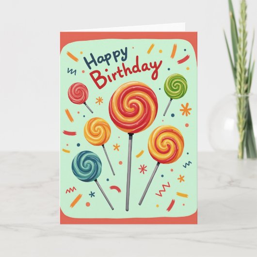 Geburtstagskarte mit Candy Swirl Karte (Vorderseite)