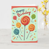 Geburtstagskarte mit Candy Swirl Karte (Gelbe Blume)