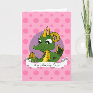 Geburtstagskarte mit Cartoon-Drache Karte