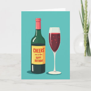Geburtstagskarte mit Cheers-Flasche Karte
