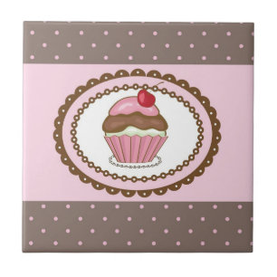 Geburtstagskarte mit Cupcake Fliese
