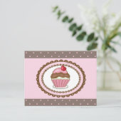 Geburtstagskarte mit cupcake postkarte (Stehend Vorderseite)