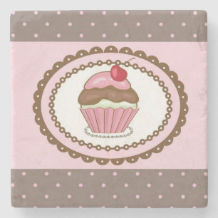 Geburtstagskarte mit Cupcake Steinuntersetzer