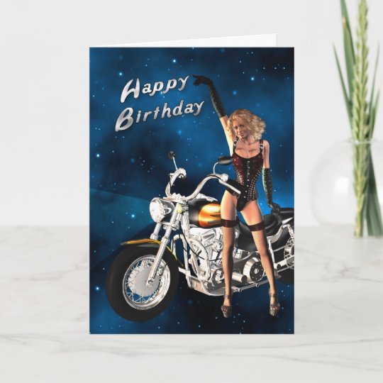 Geburtstagskarte Mit Einem Motorrad Karte Zazzle De
