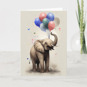 Geburtstagskarte mit Elephant Grußkarte Karte