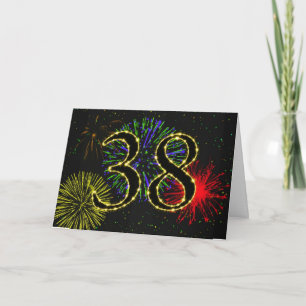Geburtstagskarte mit Feuerwerk Karte