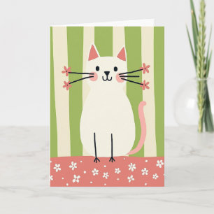 Geburtstagskarte mit floraler Katze Karte