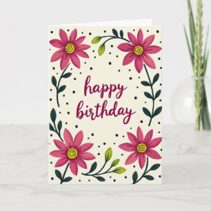 Geburtstagskarte mit floraler Schrift Karte