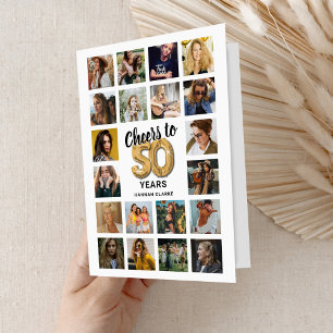 Geburtstagskarte mit Fotocollage zum 50. Geburtsta Einladung