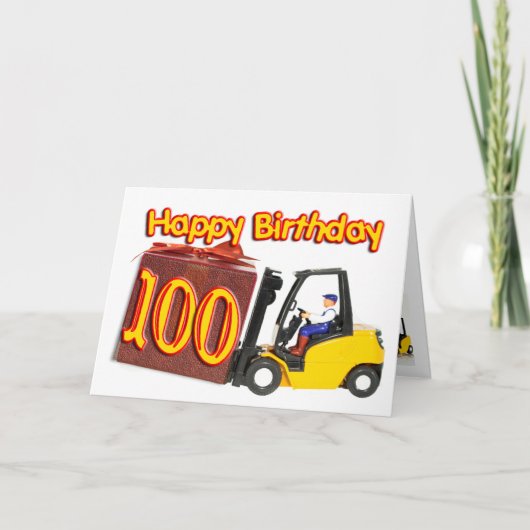Geburtstagskarte mit Gabelstapler Karte (Vorderseite)