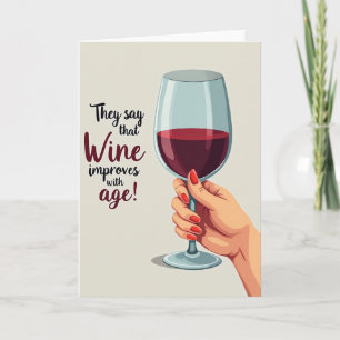 Geburtstagskarte mit gealtertem Wein Karte